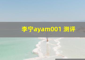 李宁ayam001 测评